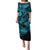 Hawaii Fish Hook Family Matching Puletasi Dress and Hawaiian Shirt Hibiscus Hawaii Tribal Tattoo Sky Blue Version - Wonder Print Shop