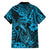 Hawaii Fish Hook Family Matching Short Sleeve Bodycon Dress and Hawaiian Shirt Hibiscus Hawaii Tribal Tattoo Sky Blue Version - Wonder Print Shop
