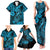 Hawaii Fish Hook Family Matching Tank Maxi Dress and Hawaiian Shirt Hibiscus Hawaii Tribal Tattoo Sky Blue Version - Wonder Print Shop