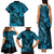 Hawaii Fish Hook Family Matching Tank Maxi Dress and Hawaiian Shirt Hibiscus Hawaii Tribal Tattoo Sky Blue Version - Wonder Print Shop
