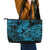 Hawaii Fish Hook Leather Tote Bag Hibiscus Hawaii Tribal Tattoo Sky Blue Version - Wonder Print Shop