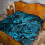 Hawaii Fish Hook Quilt Hibiscus Hawaii Tribal Tattoo Sky Blue Version - Wonder Print Shop