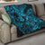 Hawaii Fish Hook Quilt Hibiscus Hawaii Tribal Tattoo Sky Blue Version - Wonder Print Shop