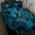 Hawaii Fish Hook Quilt Bed Set Hibiscus Hawaii Tribal Tattoo Sky Blue Version - Wonder Print Shop