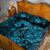 Hawaii Fish Hook Quilt Bed Set Hibiscus Hawaii Tribal Tattoo Sky Blue Version - Wonder Print Shop