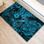 Hawaii Fish Hook Rubber Doormat Hibiscus Hawaii Tribal Tattoo Sky Blue Version - Wonder Print Shop