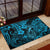 Hawaii Fish Hook Rubber Doormat Hibiscus Hawaii Tribal Tattoo Sky Blue Version - Wonder Print Shop
