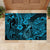 Hawaii Fish Hook Rubber Doormat Hibiscus Hawaii Tribal Tattoo Sky Blue Version - Wonder Print Shop
