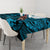 Hawaii Fish Hook Tablecloth Hibiscus Hawaii Tribal Tattoo Sky Blue Version - Wonder Print Shop