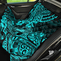 Hawaii Fish Hook Back Car Seat Cover Hibiscus Hawaii Tribal Tattoo Turquoise Version - Wonder Print Shop