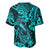 Hawaii Fish Hook Baseball Jersey Hibiscus Hawaii Tribal Tattoo Turquoise Version - Wonder Print Shop