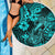 Hawaii Fish Hook Beach Blanket Hibiscus Hawaii Tribal Tattoo Turquoise Version - Wonder Print Shop