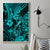 Hawaii Fish Hook Canvas Wall Art Hibiscus Hawaii Tribal Tattoo Turquoise Version - Wonder Print Shop