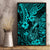 Hawaii Fish Hook Canvas Wall Art Hibiscus Hawaii Tribal Tattoo Turquoise Version - Wonder Print Shop