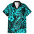 Hawaii Fish Hook Family Matching Mermaid Dress and Hawaiian Shirt Hibiscus Hawaii Tribal Tattoo Turquoise Version - Wonder Print Shop