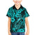 Hawaii Fish Hook Family Matching Mermaid Dress and Hawaiian Shirt Hibiscus Hawaii Tribal Tattoo Turquoise Version - Wonder Print Shop