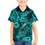 Hawaii Fish Hook Family Matching Tank Maxi Dress and Hawaiian Shirt Hibiscus Hawaii Tribal Tattoo Turquoise Version - Wonder Print Shop