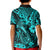 Hawaii Fish Hook Kid Polo Shirt Hibiscus Hawaii Tribal Tattoo Turquoise Version - Wonder Print Shop