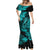 Hawaii Fish Hook Mermaid Dress Hibiscus Hawaii Tribal Tattoo Turquoise Version - Wonder Print Shop
