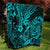 Hawaii Fish Hook Quilt Hibiscus Hawaii Tribal Tattoo Turquoise Version - Wonder Print Shop