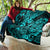 Hawaii Fish Hook Quilt Hibiscus Hawaii Tribal Tattoo Turquoise Version - Wonder Print Shop