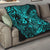 Hawaii Fish Hook Quilt Hibiscus Hawaii Tribal Tattoo Turquoise Version - Wonder Print Shop