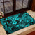 Hawaii Fish Hook Rubber Doormat Hibiscus Hawaii Tribal Tattoo Turquoise Version - Wonder Print Shop