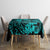 Hawaii Fish Hook Tablecloth Hibiscus Hawaii Tribal Tattoo Turquoise Version - Wonder Print Shop