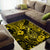 Hawaii Fish Hook Area Rug Hibiscus Hawaii Tribal Tattoo Yellow Version - Wonder Print Shop