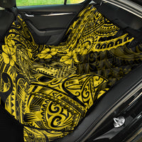 Hawaii Fish Hook Back Car Seat Cover Hibiscus Hawaii Tribal Tattoo Yellow Version - Wonder Print Shop