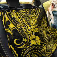 Hawaii Fish Hook Back Car Seat Cover Hibiscus Hawaii Tribal Tattoo Yellow Version - Wonder Print Shop