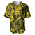 Hawaii Fish Hook Baseball Jersey Hibiscus Hawaii Tribal Tattoo Yellow Version - Wonder Print Shop