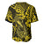 Hawaii Fish Hook Baseball Jersey Hibiscus Hawaii Tribal Tattoo Yellow Version - Wonder Print Shop