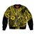 Hawaii Fish Hook Bomber Jacket Hibiscus Hawaii Tribal Tattoo Yellow Version - Wonder Print Shop
