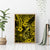 Hawaii Fish Hook Canvas Wall Art Hibiscus Hawaii Tribal Tattoo Yellow Version - Wonder Print Shop