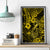 Hawaii Fish Hook Canvas Wall Art Hibiscus Hawaii Tribal Tattoo Yellow Version - Wonder Print Shop
