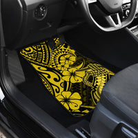 Hawaii Fish Hook Car Mats Hibiscus Hawaii Tribal Tattoo Yellow Version - Wonder Print Shop