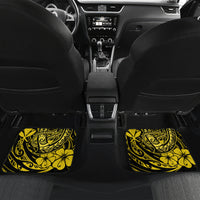 Hawaii Fish Hook Car Mats Hibiscus Hawaii Tribal Tattoo Yellow Version - Wonder Print Shop