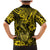 Hawaii Fish Hook Family Matching Mermaid Dress and Hawaiian Shirt Hibiscus Hawaii Tribal Tattoo Yellow Version - Wonder Print Shop