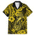 Hawaii Fish Hook Family Matching Mermaid Dress and Hawaiian Shirt Hibiscus Hawaii Tribal Tattoo Yellow Version - Wonder Print Shop