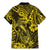 Hawaii Fish Hook Family Matching Mermaid Dress and Hawaiian Shirt Hibiscus Hawaii Tribal Tattoo Yellow Version - Wonder Print Shop