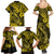 Hawaii Fish Hook Family Matching Summer Maxi Dress and Hawaiian Shirt Hibiscus Hawaii Tribal Tattoo Yellow Version - Wonder Print Shop