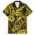 Hawaii Fish Hook Family Matching Summer Maxi Dress and Hawaiian Shirt Hibiscus Hawaii Tribal Tattoo Yellow Version - Wonder Print Shop