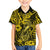 Hawaii Fish Hook Family Matching Summer Maxi Dress and Hawaiian Shirt Hibiscus Hawaii Tribal Tattoo Yellow Version - Wonder Print Shop