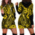 Hawaii Fish Hook Hoodie Dress Hibiscus Hawaii Tribal Tattoo Yellow Version - Wonder Print Shop