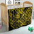 Hawaii Fish Hook Quilt Hibiscus Hawaii Tribal Tattoo Yellow Version - Wonder Print Shop