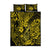 Hawaii Fish Hook Quilt Bed Set Hibiscus Hawaii Tribal Tattoo Yellow Version - Wonder Print Shop
