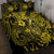 Hawaii Fish Hook Quilt Bed Set Hibiscus Hawaii Tribal Tattoo Yellow Version - Wonder Print Shop