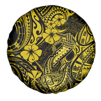 Hawaii Fish Hook Spare Tire Cover Hibiscus Hawaii Tribal Tattoo Yellow Version - Wonder Print Shop