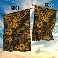 Hawaii King Kamehameha Garden Flag Polynesian Pattern Gold Version - Wonder Print Shop